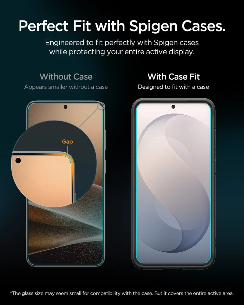Glas + Applikator für Galaxy S26 FE, Spigen Glas.tR EZ Fit Pro 1-Pack (AC)