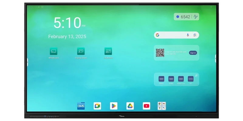 OPTOMA 86 -ANDROID 14 4k 8/64gb google edla touch 2x20W