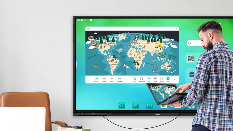 OPTOMA 86 -ANDROID 14 4k 8/64gb google edla touch 2x20W