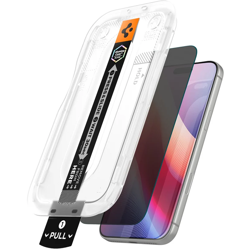 Glas + Applikator für iPhone 18 Pro, Spigen Glas.tR EZ Fit Pro (AC) Privacy 1-Pack