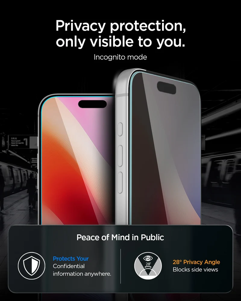 Glas + Applikator für iPhone 18 Pro, Spigen Glas.tR EZ Fit Pro (AC) Privacy 1-Pack