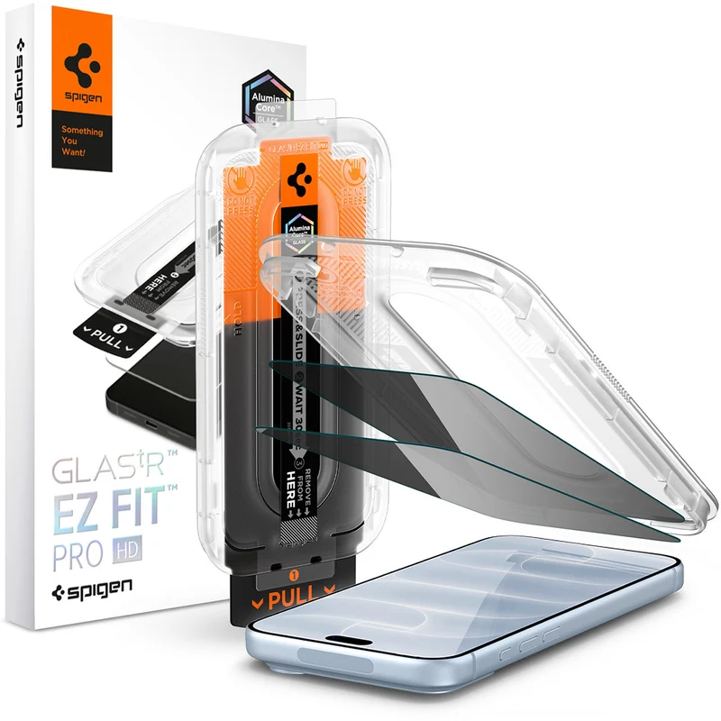 Glas + Applikator für iPhone 18 Pro Max, Spigen Glas.tR EZ Fit Pro (AC) Privacy 2-Pack