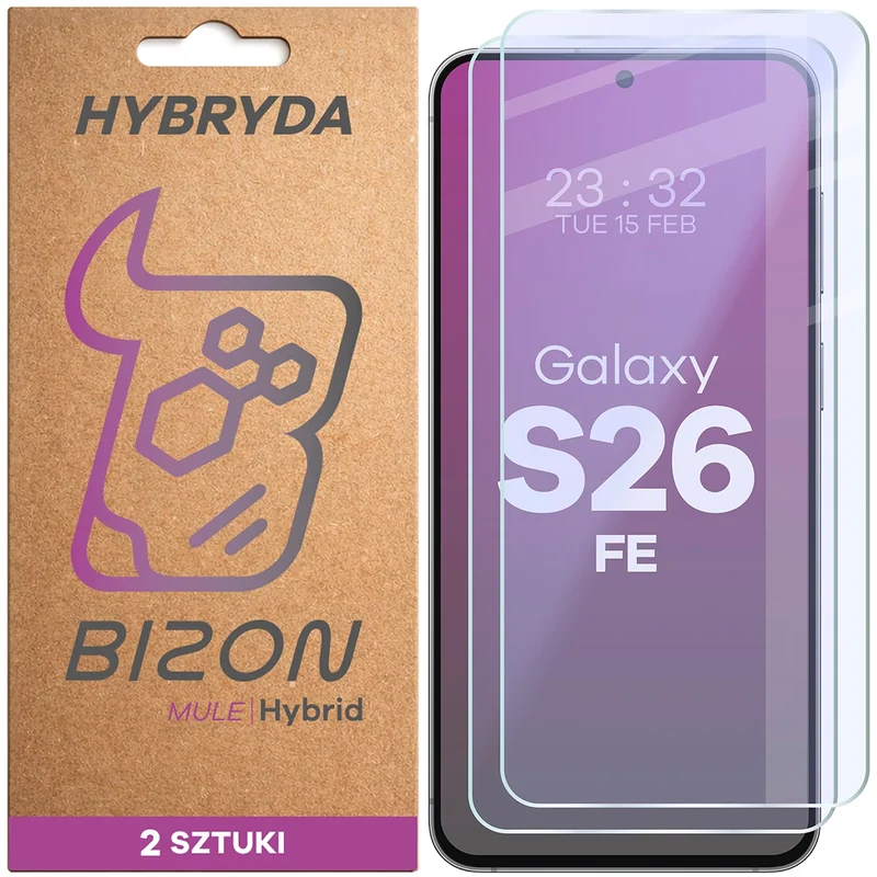 Flexibles Hybridglas für Galaxy S26 FE, Bizon Hybrid Mule Duo, 2 Stück