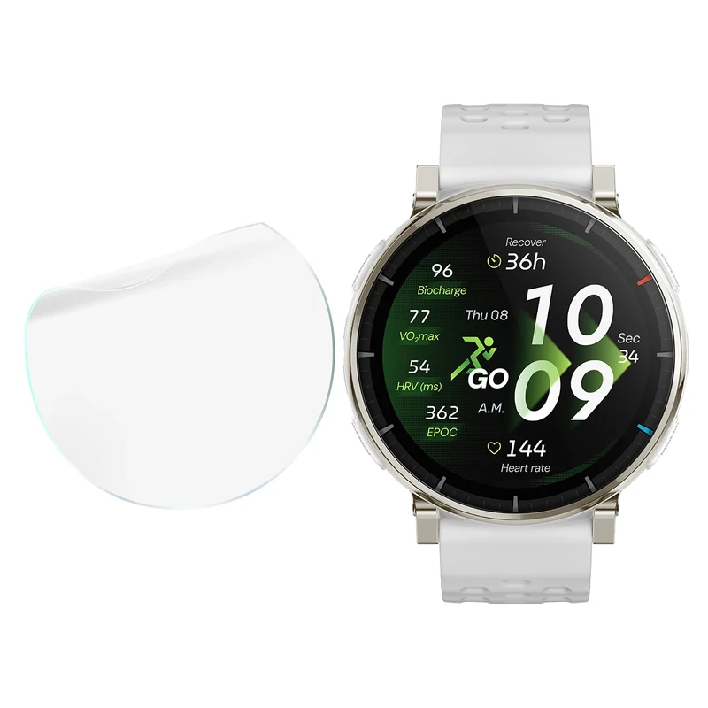 Schutzfolie für den Bildschirm für Amazfit Active 3 Premium, Bizon Watch HydroFlex, 3 Stück