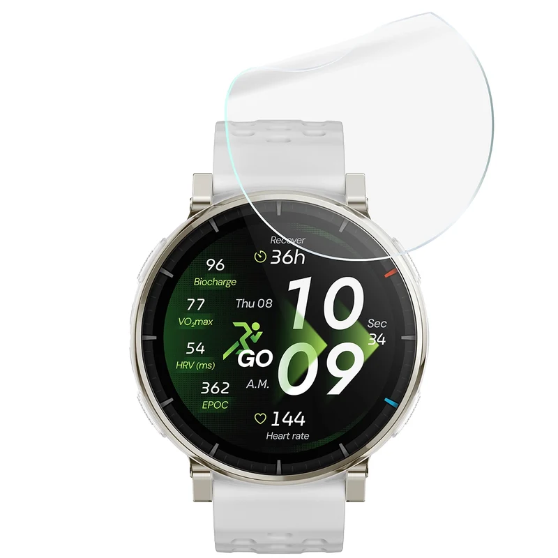 Schutzfolie für den Bildschirm für Amazfit Active 3 Premium, Bizon Watch HydroFlex, 3 Stück