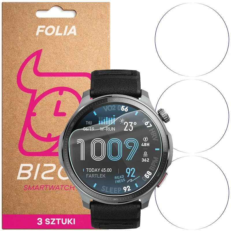 Schutzfolie für den Bildschirm für Amazfit Balance 2 XT, Bizon Watch HydroFlex, 3 Stück