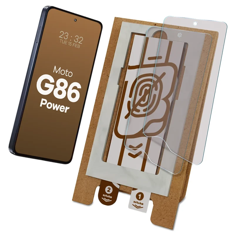 2x Matte Folie mit dem umweltfreundlichen Applikator für Motorola Moto G86 Power 5G, Bizon Eplikator Film Matte