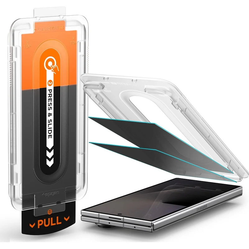 Glas + Applikator für Galaxy Z Fold7 / Fold8 Ultra, Spigen Glas.tR EZ Fit Pro (AC) Privacy 2-Pack