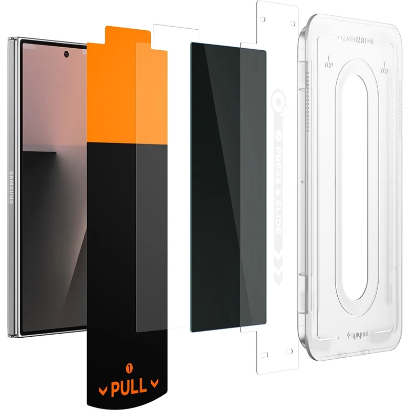 Glas + Applikator für Galaxy Z Fold7 / Fold8 Ultra, Spigen Glas.tR EZ Fit Pro (AC) Privacy 2-Pack