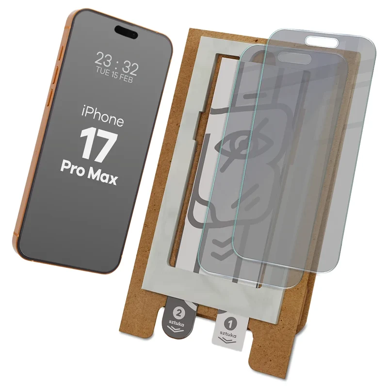 2x Hybridglas mit Sichtschutz mit dem umweltfreundlichen Applikator für iPhone 17 Pro Max, Bizon Eplikator Hybrid Shadow