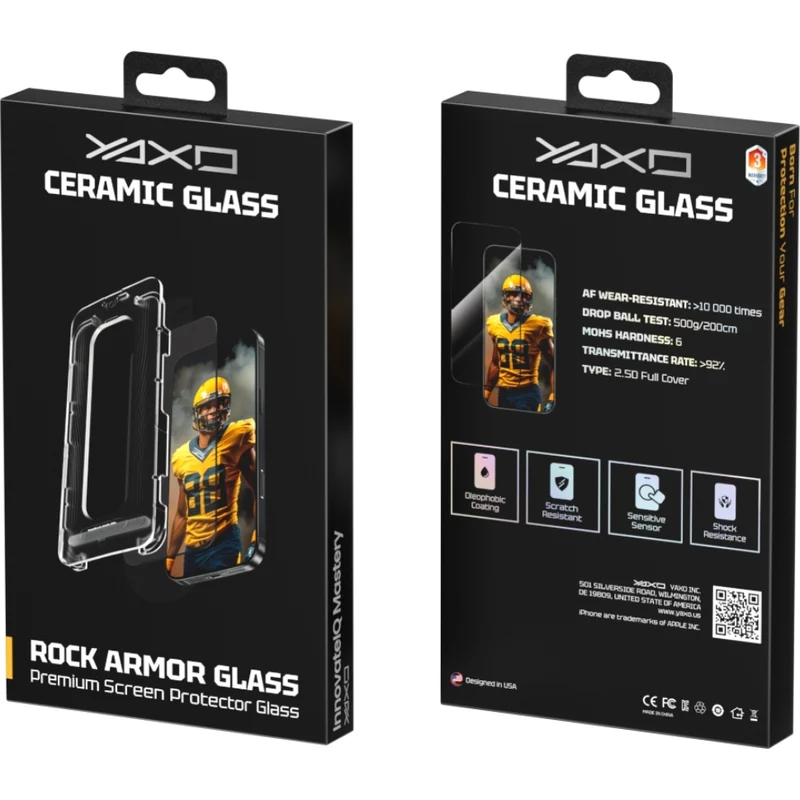 Displayschutzglas YAXO Rock Armor Glass für iPhone 17