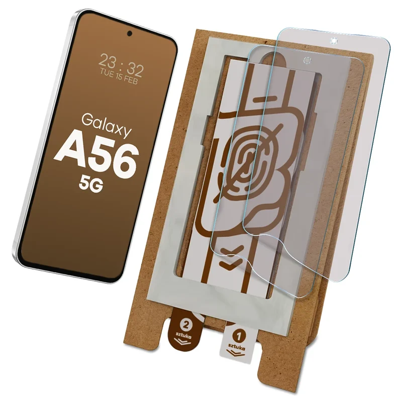 2x Matte Folie mit dem umweltfreundlichen Applikator für Galaxy A56 5G, Bizon Eplikator Film Matte