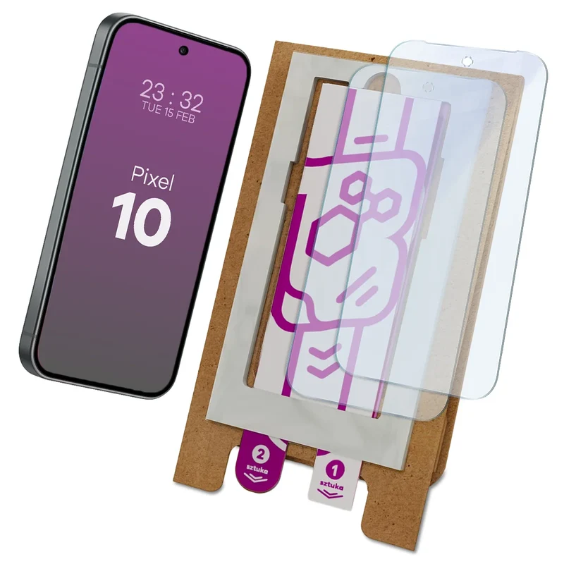 2x Hybridglas mit dem umweltfreundlichen Applikator für Google Pixel 10, Bizon Eplikator Hybrid Mule