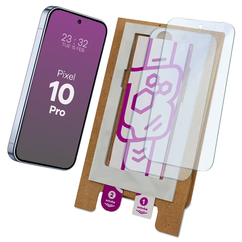 2x Hybridglas mit dem umweltfreundlichen Applikator für Google Pixel 10 Pro, Bizon Eplikator Hybrid Mule