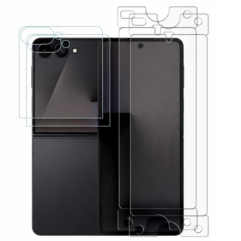 Gehärtetes Glas und Schutzfolie für Galaxy Z Flip 8 / Z Flip 7, Tech-Protect Easy Set Foil Glass Fit+ 4in1, 4er-Set