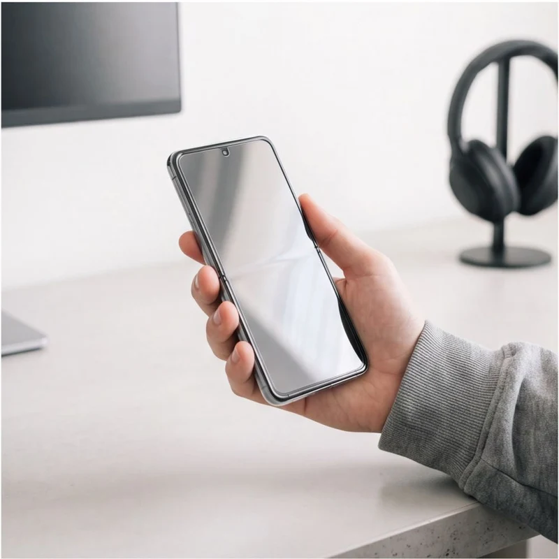 Gehärtetes Glas und Schutzfolie für Galaxy Z Flip 8 / Z Flip 7, Tech-Protect Easy Set Foil Glass Fit+ 4in1, 4er-Set