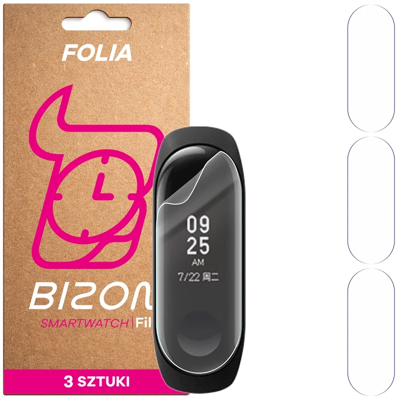 Schutzfolie für den Bildschirm für Xiaomi Mi Band 3, Bizon Watch HydroFlex, 3 Stück