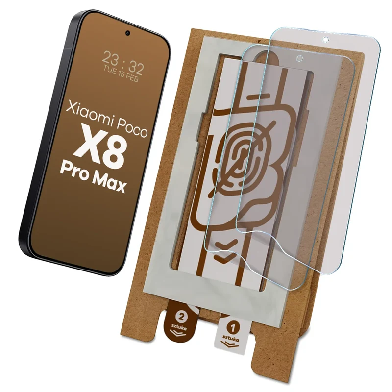 2x Matte Folie mit dem umweltfreundlichen Applikator für Xiaomi POCO X8 Pro Max, Bizon Eplikator Film Matte