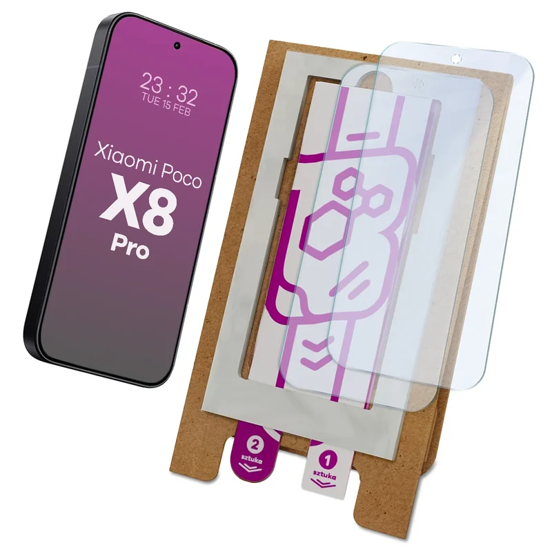 2x Hybridglas mit dem umweltfreundlichen Applikator für Xiaomi POCO X8 Pro, Bizon Eplikator Hybrid Mule
