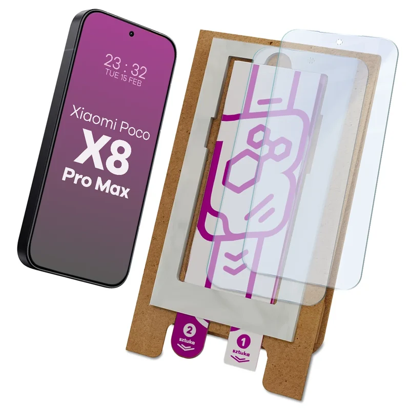 2x Hybridglas mit dem umweltfreundlichen Applikator für Xiaomi POCO X8 Pro Max, Bizon Eplikator Hybrid Mule