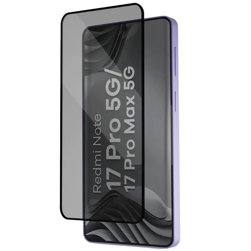 Gehärtetes Glas mit Privatschutzfilter und Applikationsrahmen für Xiaomi Redmi Note 17 Pro 5G / Pro Max 5G, Bizon Glass Aplikator Shadow, 2 Sets