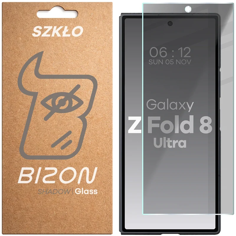 Gehärtetes Glas mit Privatschutzfilter für Galaxy Z Fold8 Ultra, Bizon Glass Clear Shadow, getönt