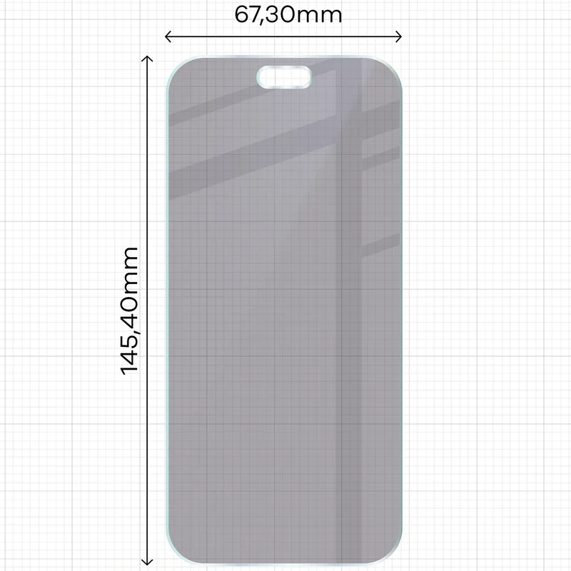 Hybridglas mit Privatschutzfilter für iPhone 18 Pro, Bizon Hybrid Shadow, Matt
