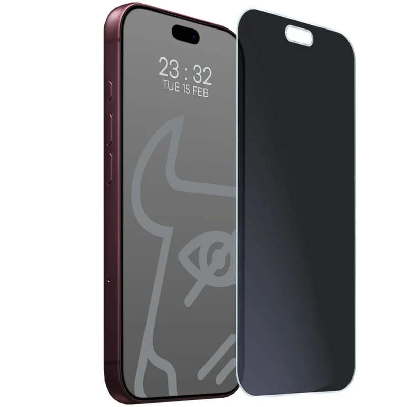 Hybridglas mit Privatschutzfilter für iPhone 18 Pro, Bizon Hybrid Shadow, Matt