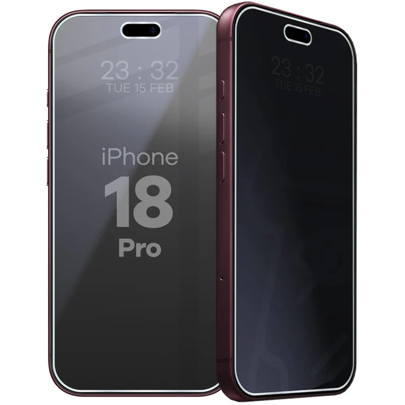 Hybridglas mit Privatschutzfilter für iPhone 18 Pro, Bizon Hybrid Shadow, Matt