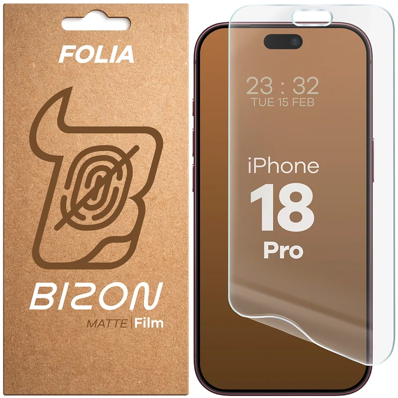 Matte Folie für iPhone 18 Pro, Bizon Film Matte, 1 Stück