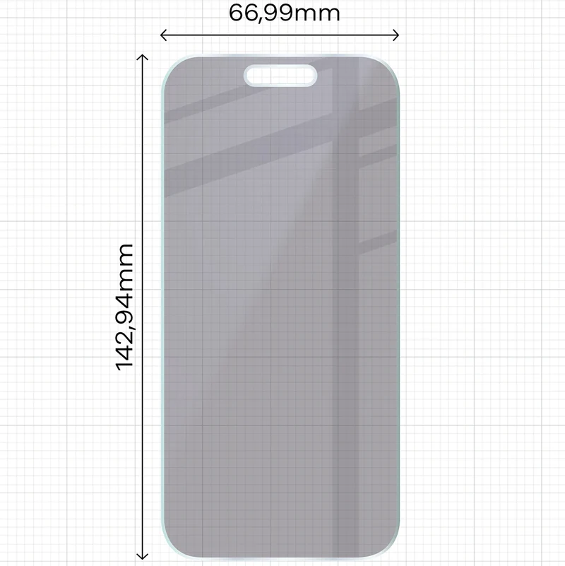2x Hybridglas mit Sichtschutz mit dem umweltfreundlichen Applikator für iPhone 16, Bizon Eplikator Hybrid Shadow