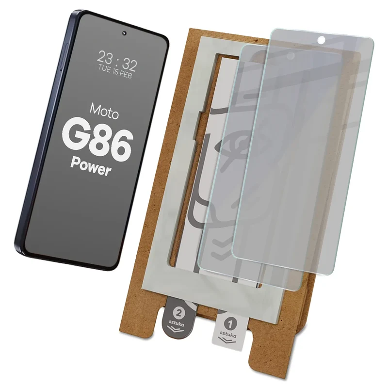 2x Hybridglas mit Sichtschutz mit dem umweltfreundlichen Applikator für Motorola Moto G86 Power 5G, Bizon Eplikator Hybrid Shadow