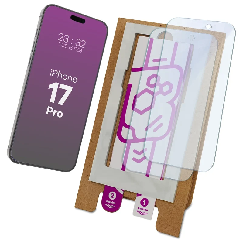 2x Hybridglas mit dem umweltfreundlichen Applikator für iPhone 17 Pro, Bizon Eplikator Hybrid Mule