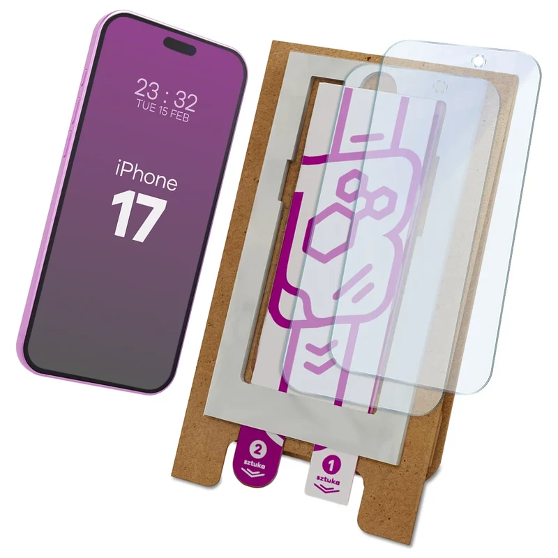 2x Hybridglas mit dem umweltfreundlichen Applikator für iPhone 17, Bizon Eplikator Hybrid Mule