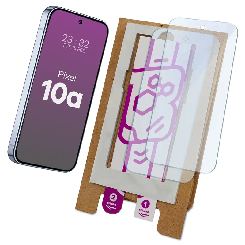 2x Hybridglas mit dem umweltfreundlichen Applikator für Google Pixel 10a, Bizon Eplikator Hybrid Mule