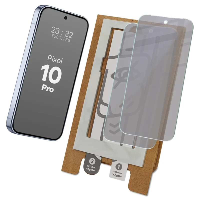 2x Hybridglas mit Sichtschutz mit dem umweltfreundlichen Applikator für Google Pixel 10 Pro, Bizon Eplikator Hybrid Shadow
