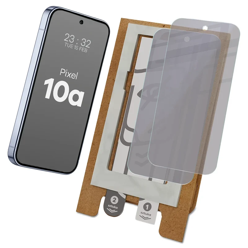 2x Hybridglas mit Sichtschutz mit dem umweltfreundlichen Applikator für Google Pixel 10a, Bizon Eplikator Hybrid Shadow