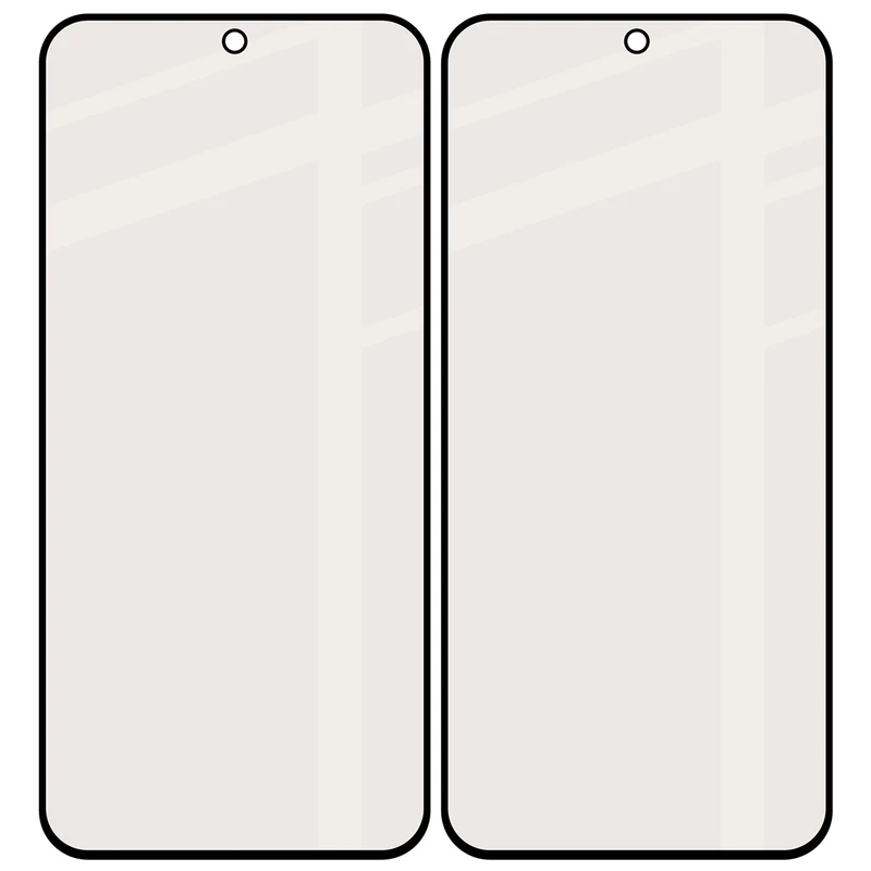 Mattes Hartglas für Oppo Reno16 / Reno16 Pro 5G, Bizon Glass Matte Duo, Schwarzer Rahmen, 2 Stück