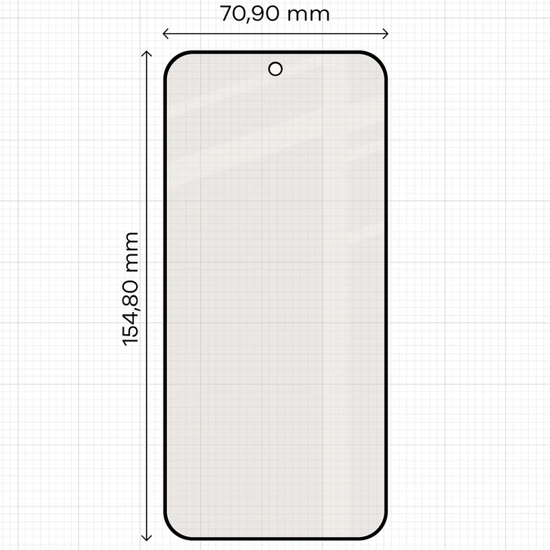 Mattes Hartglas für Oppo Reno16 F / Reno16 FS, Bizon Glass Matte Duo, Schwarzer Rahmen, 2 Stück