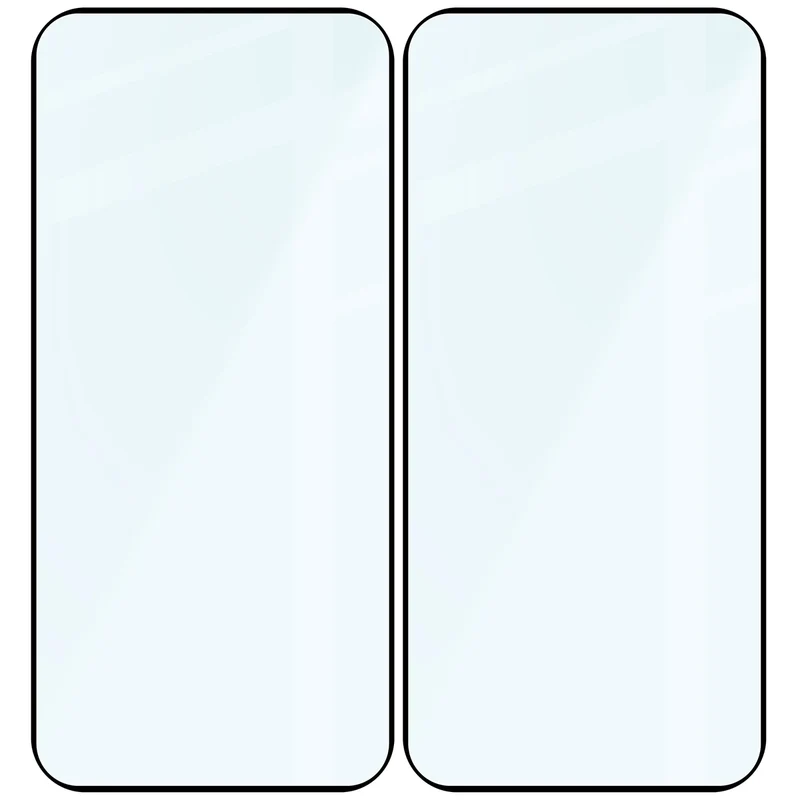 Gehärtetes Glas für Oppo Reno16 / Reno16 Pro 5G, Bizon Glass Edge Duo, Schwarzer Rahmen, 2 Stück