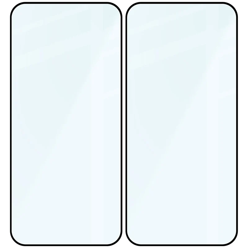 Gehärtetes Glas für Oppo Reno16 F / Reno16 FS, Bizon Glass Edge Duo, Schwarzer Rahmen, 2 Stück