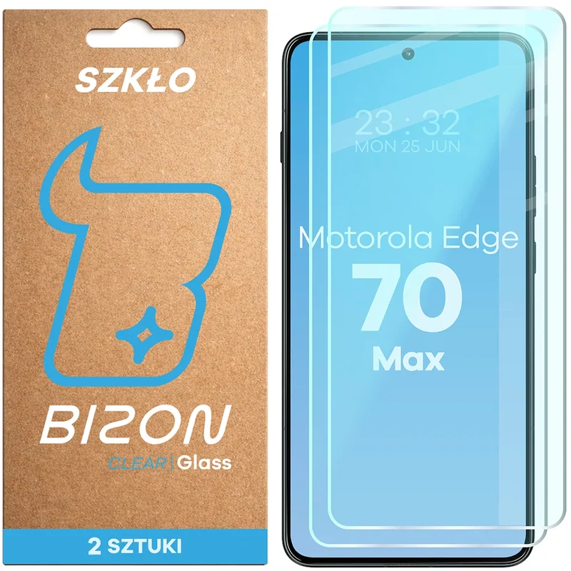 Gehärtetes Glas für Motorola Edge 70 Max, Bizon Glass Clear Duo, 2 Stück