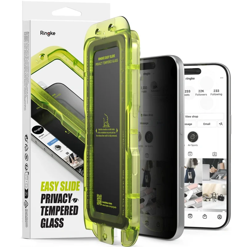 Sichtschutzglas mit Applikator für iPhone 18 Pro Max, Ringke Easy Slide, 2 Stück