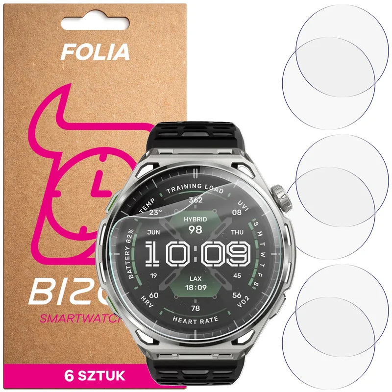 Schutzfolie für den Bildschirm für Amazfit Balance 3, Bizon Watch HydroFlex, 6 Stück