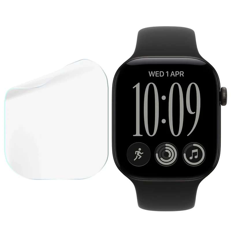 Schutzfolie für den Bildschirm für Apple Watch Series 12 46mm, Bizon Watch HydroFlex, 3 Stück