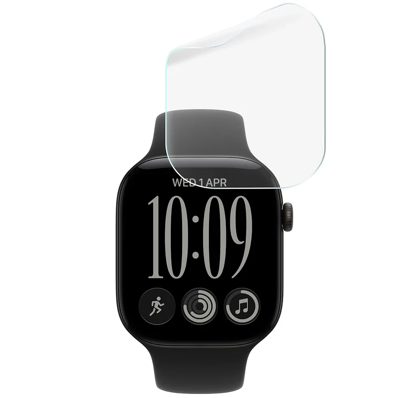 Schutzfolie für den Bildschirm für Apple Watch Series 12 46mm, Bizon Watch HydroFlex, 3 Stück