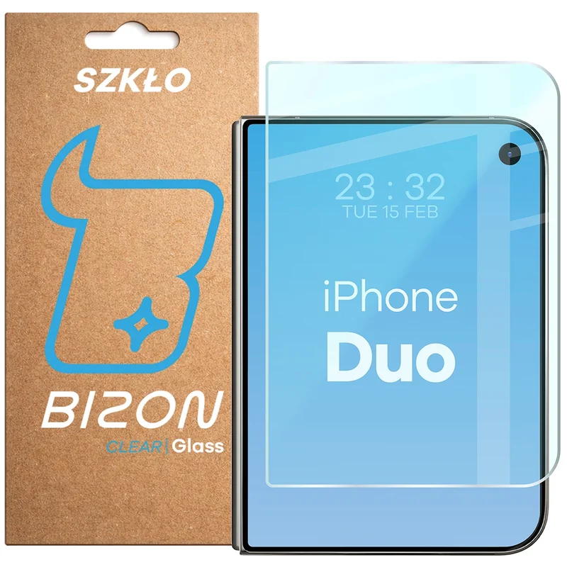 Gehärtetes Glas für iPhone Duo, Bizon Glass Clear
