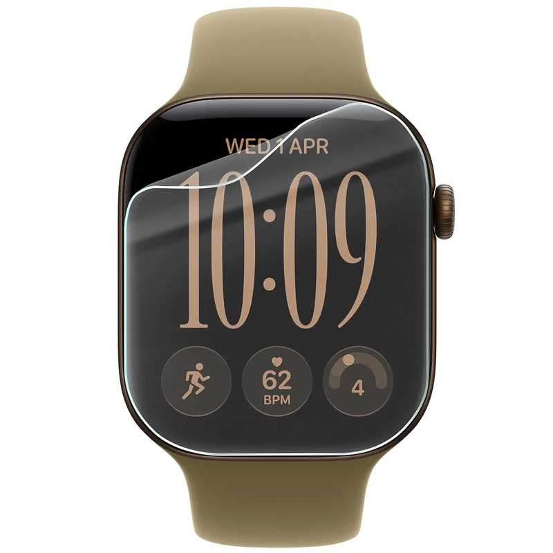 Schutzfolie für den Bildschirm für Apple Watch Series 12 42mm, Bizon Watch HydroFlex, 6 Stück