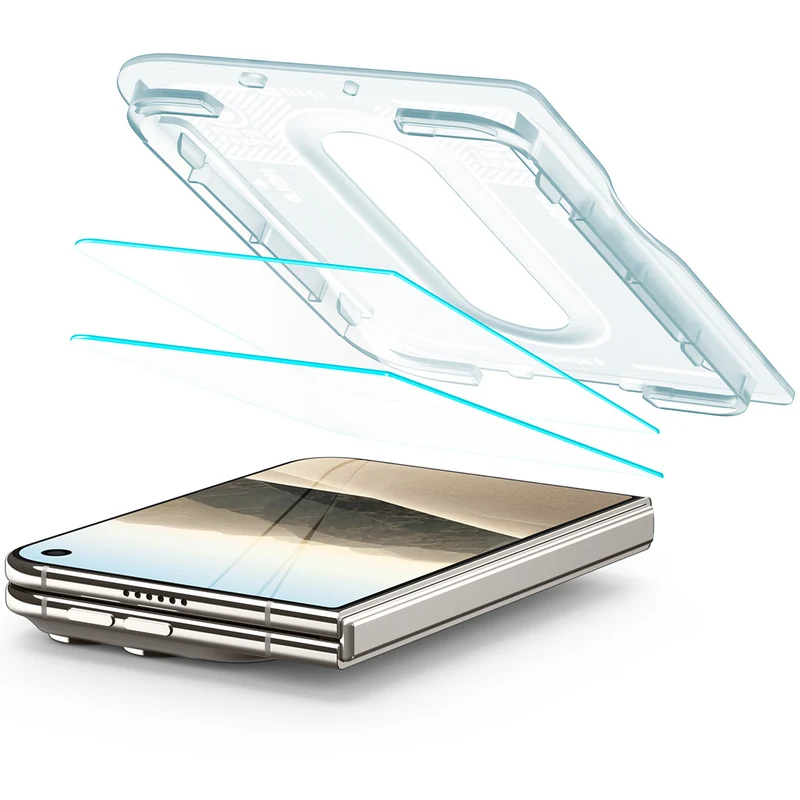 Glas + Applikator für iPhone Duo, Spigen Glas.tR EZ Fit Pro 2-Pack (AC)
