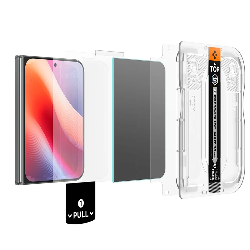 Glas + Applikator für iPhone Duo, Spigen Glas.tR EZ Fit Pro (AC) Privacy 2-Pack